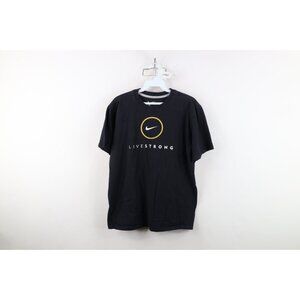 Vintage Nike Livestrong Boys XL Faded Lance Armstrong Cycling T-Shirt Black